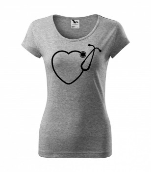 Poháry.com ® Tričko pro zdravotní sestřičku D13 šedé/č - XL dámské