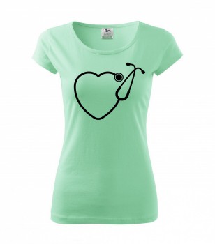 Poháry.com ® Tričko pro zdravotní sestřičku D13 mátové/č - M dámské