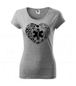 Poháry.com ® Tričko pro zdravotní sestřičku D18 šedé - XL dámské