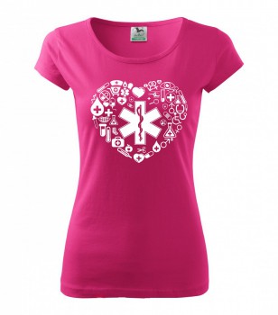 Poháry.com ® Tričko pro zdravotní sestřičku D18 růžové - XXL dámské