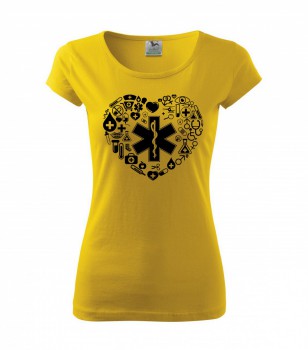Poháry.com ® Tričko pro zdravotní sestřičku D18 žluté - M dámské