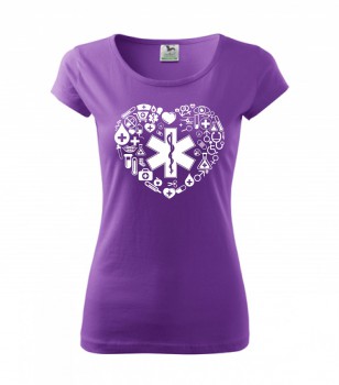 Poháry.com ® Tričko pro zdravotní sestřičku D18 fialové - L dámské
