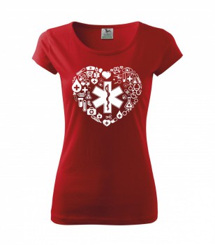 Poháry.com ® Tričko pro zdravotní sestřičku D18 červené - XS dámské