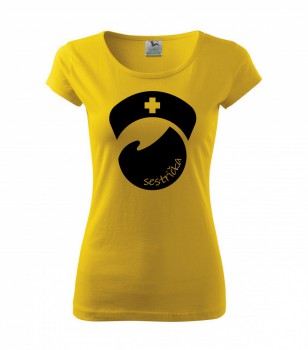 Poháry.com ® Tričko pro zdravotní sestřičku D8 žluté - XXL dámské