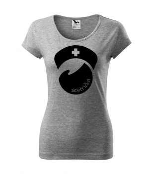 Poháry.com ® Tričko pro zdravotní sestřičku D8 šedé - XS dámské