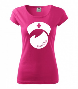 Poháry.com ® Tričko pro zdravotní sestřičku D8 růžové - XS dámské
