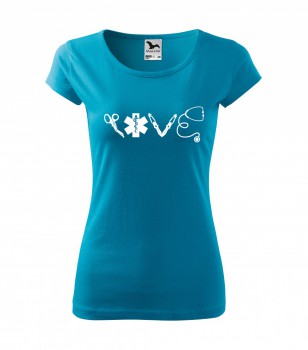 Poháry.com ® Tričko pro zdravotní sestřičku D16 tyrkysové - XS dámské