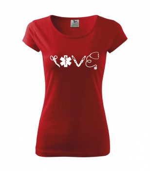 Poháry.com ® Tričko pro zdravotní sestřičku D16 červené - XS dámské