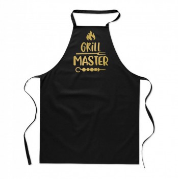 Poháry.com ® Zástěra s potiskem Grill master černá/z - Z18