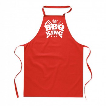 Poháry.com ® Zástěra s potiskem BBQ king červená - Z22