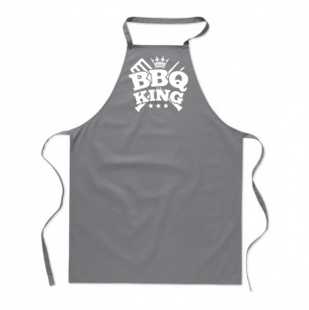 Poháry.com ® Zástěra s potiskem BBQ king šedá - Z22