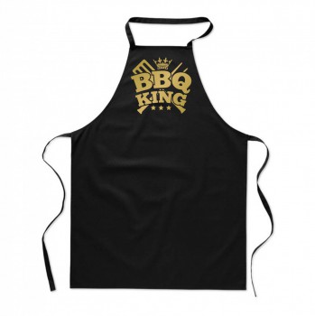 Poháry.com ® Zástěra s potiskem BBQ king černá/z - Z22