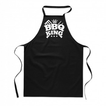 Poháry.com ® Zástěra s potiskem BBQ king černá - Z22