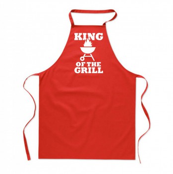 Poháry.com ® Zástěra s potiskem King of the grill červená - Z21
