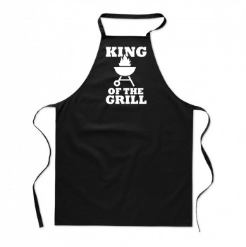 Poháry.com ® Zástěra s potiskem King of the grill černá - Z21