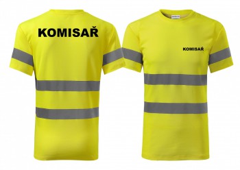 Poháry.com ® Reflexní tričko žluté Komisař - L pánské