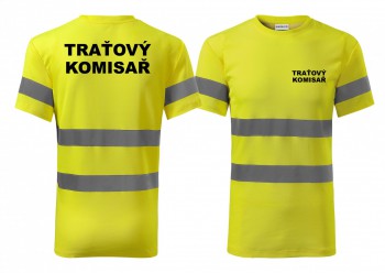 Poháry.com ® Reflexní tričko žluté Traťový komisař - S pánské