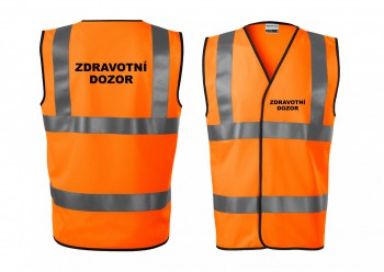 Kokardy.cz ® Reflexní vesta oranžová Zdravotní dozor