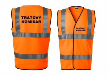 Kokardy.cz ® Reflexní vesta oranžová Traťový komisař - M unisex