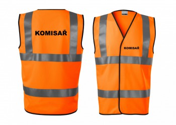 Kokardy.cz ® Reflexní vesta oranžová Komisař - XXL unisex