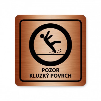 Poháry.com ® Piktogram Pozor kluzký povrch 2 bronz