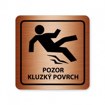 Poháry.com ® Piktogram Pozor kluzký povrch bronz