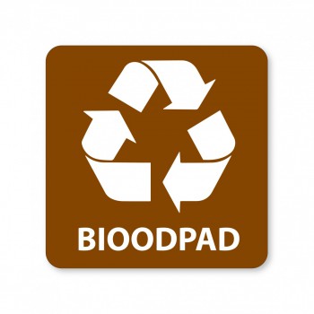 Poháry.com ® Piktogram Bioodpad bílý hliník s hnědým pozadím