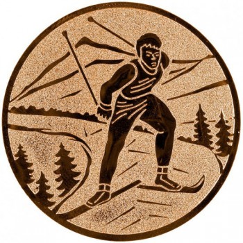 Kokardy.cz ® Emblém lyžování běžky bronz 25 mm