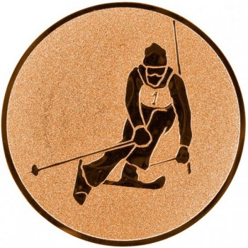 Kokardy.cz ® Emblém lyžování sjezd - slalom bronz 25 mm