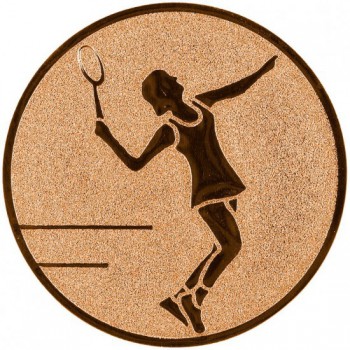 Kokardy.cz ® Emblém tenis žena bronz 25 mm