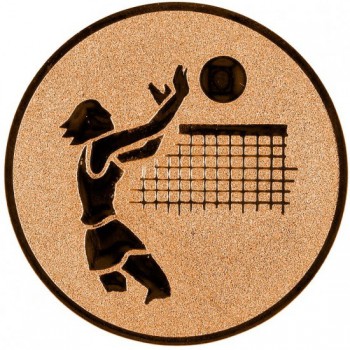 Kokardy.cz ® Emblém volejbal žena bronz 25 mm