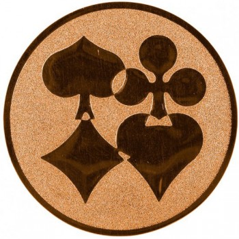 Kokardy.cz ® Emblém pokerové karty bronz 25 mm