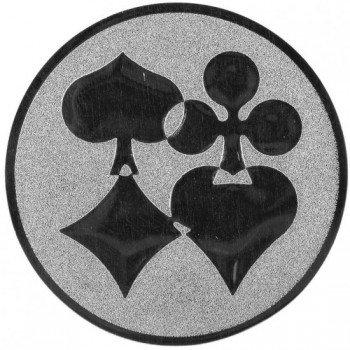 Kokardy.cz ® Emblém pokerové karty stříbro 50 mm
