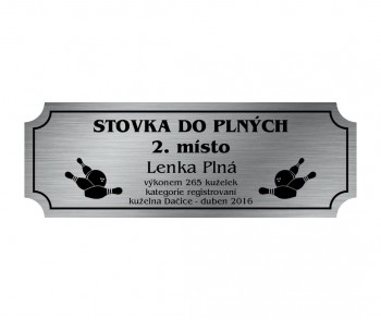 Kokardy.cz ® Štítek plastový 50 x 15 mm stříbro