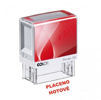 COLOP ® Razítko COLOP Printer 20/PLACENO HOTOVĚ - červený polštářek