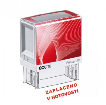 COLOP ® Razítko COLOP Printer 20/ZAPLACENO V HOTOVOSTI - červený polštářek