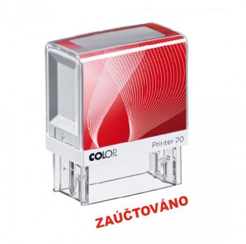 COLOP ® Razítko COLOP Printer 20/ZAÚČTOVÁNO - červený polštářek