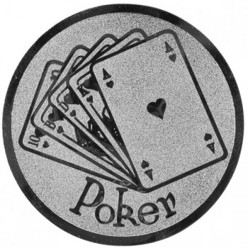 Kokardy.cz ® Emblém poker stříbro 25 mm