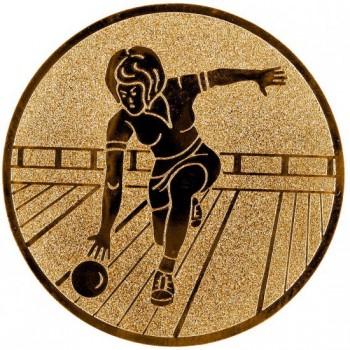 Kokardy.cz ® Emblém bowling žena bronz 25 mm