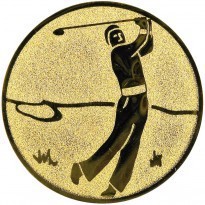 Kokardy.cz ® Emblém golfista zlato 25 mm