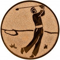 Kokardy.cz ® Emblém golfista bronz 25 mm