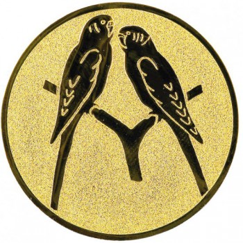 Kokardy.cz ® Emblém papoušci zlato 25 mm
