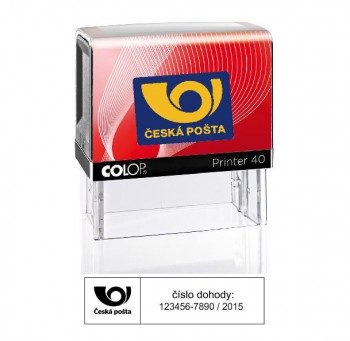 COLOP ® Poštovní razítko Printer Colop 40 červená - černý polštářek