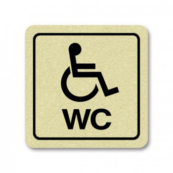 Kokardy.cz ® Piktogram WC pro invalidy zlato
