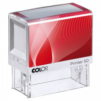 COLOP ® Razítko Colop Pprinter 50 červeno-bílé se štočkem - fialový polštářek