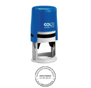 COLOP ® Razítko COLOP Printer R40/modrá komplet - bezbarvý polštářek / nenapuštěný barvou /