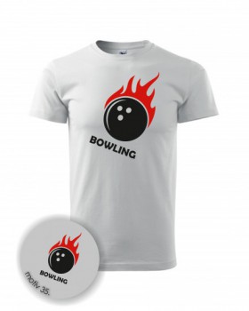 Kokardy.cz ® Tričko na bowling 035 bílé - XL pánské