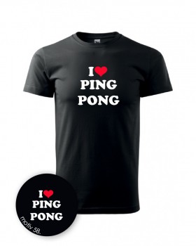 Kokardy.cz ® Tričko ping pong 058 černé - XL dámské