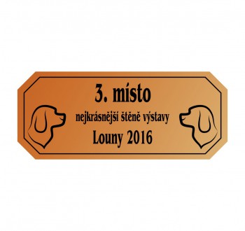 Kokardy.cz ® Štítek laserový L02 80 x 35 mm bronz