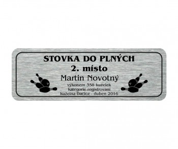 Kokardy.cz ® Štítek plastový L01 105 x 45 mm stříbro